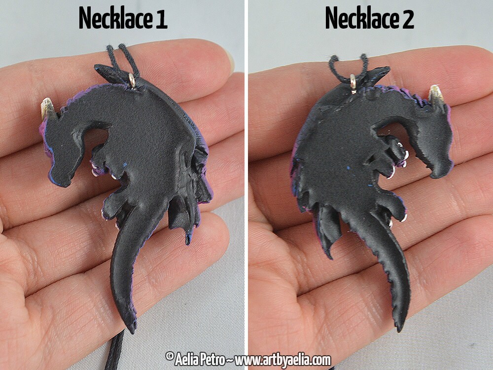 Sonderanfertigung Paar Galaxie Drachen Herz Freundschaftsketten - 2 Auf Lager Und Sofort Versandfertig von ArtByAelia