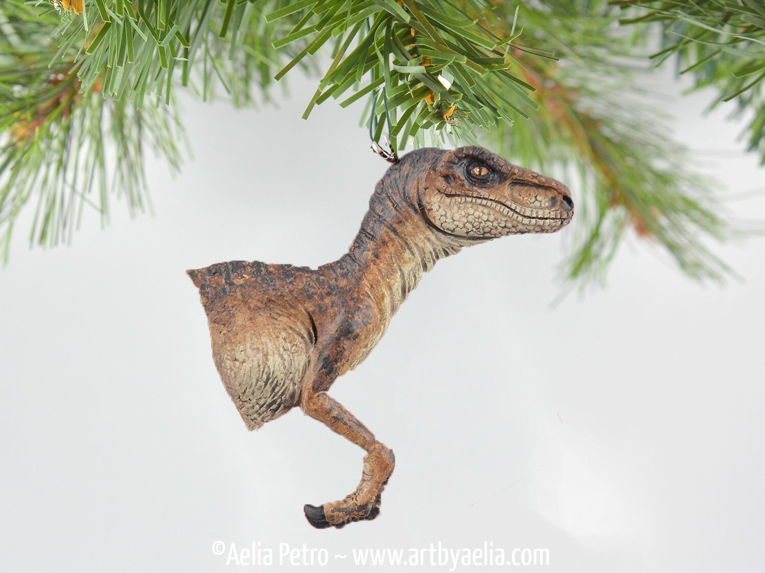 Velociraptor Dinosaurier Halskette Oder Ornament - Kopf Auf Lager Und Sofort Versandfertig von ArtByAelia