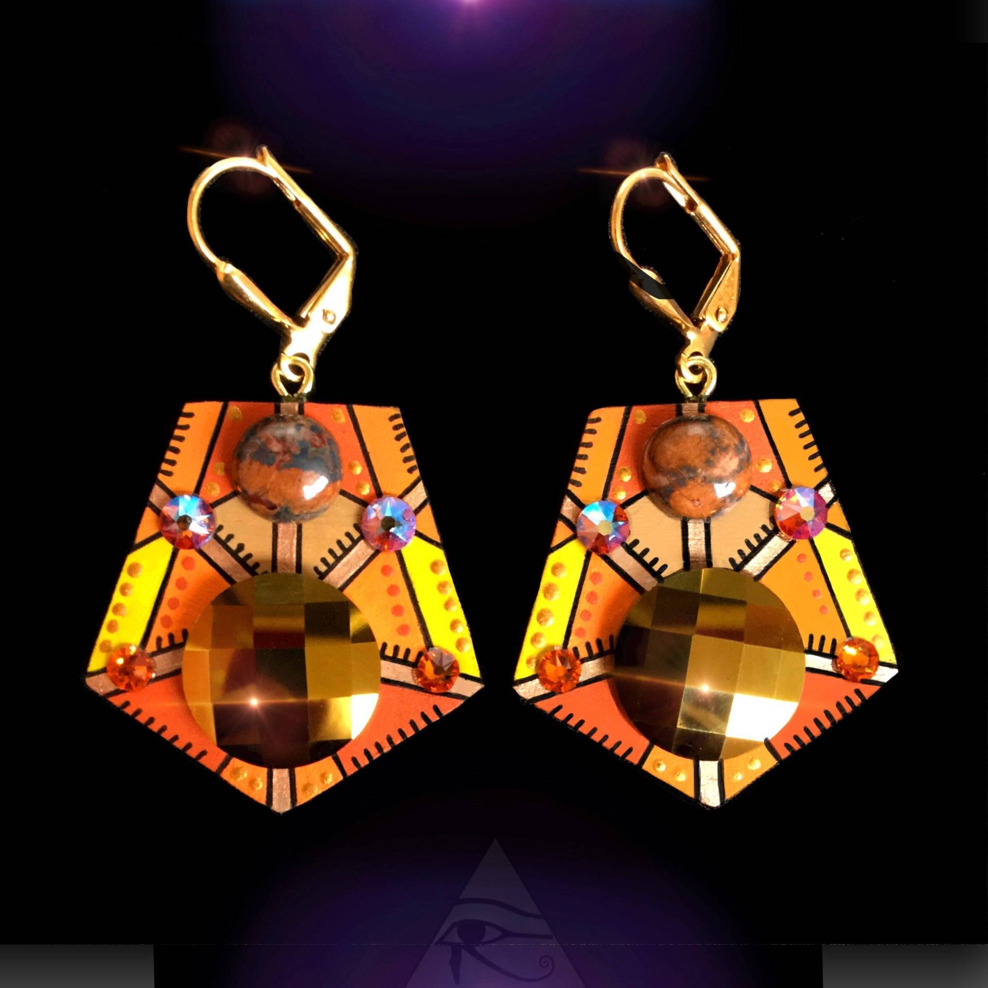 Orange Kristallohrringe Orange Kristallohrringe von ArtByHollyPawson