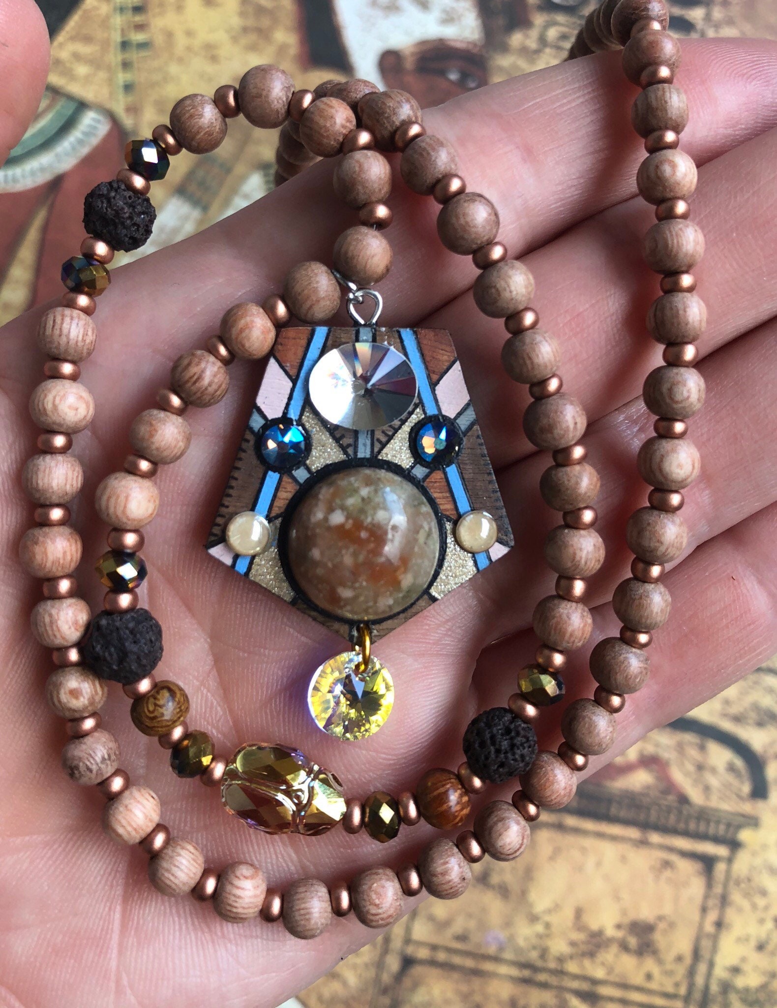 Swarovski Und Jade ~ Öl Diffundieren Halskette von ArtByHollyPawson