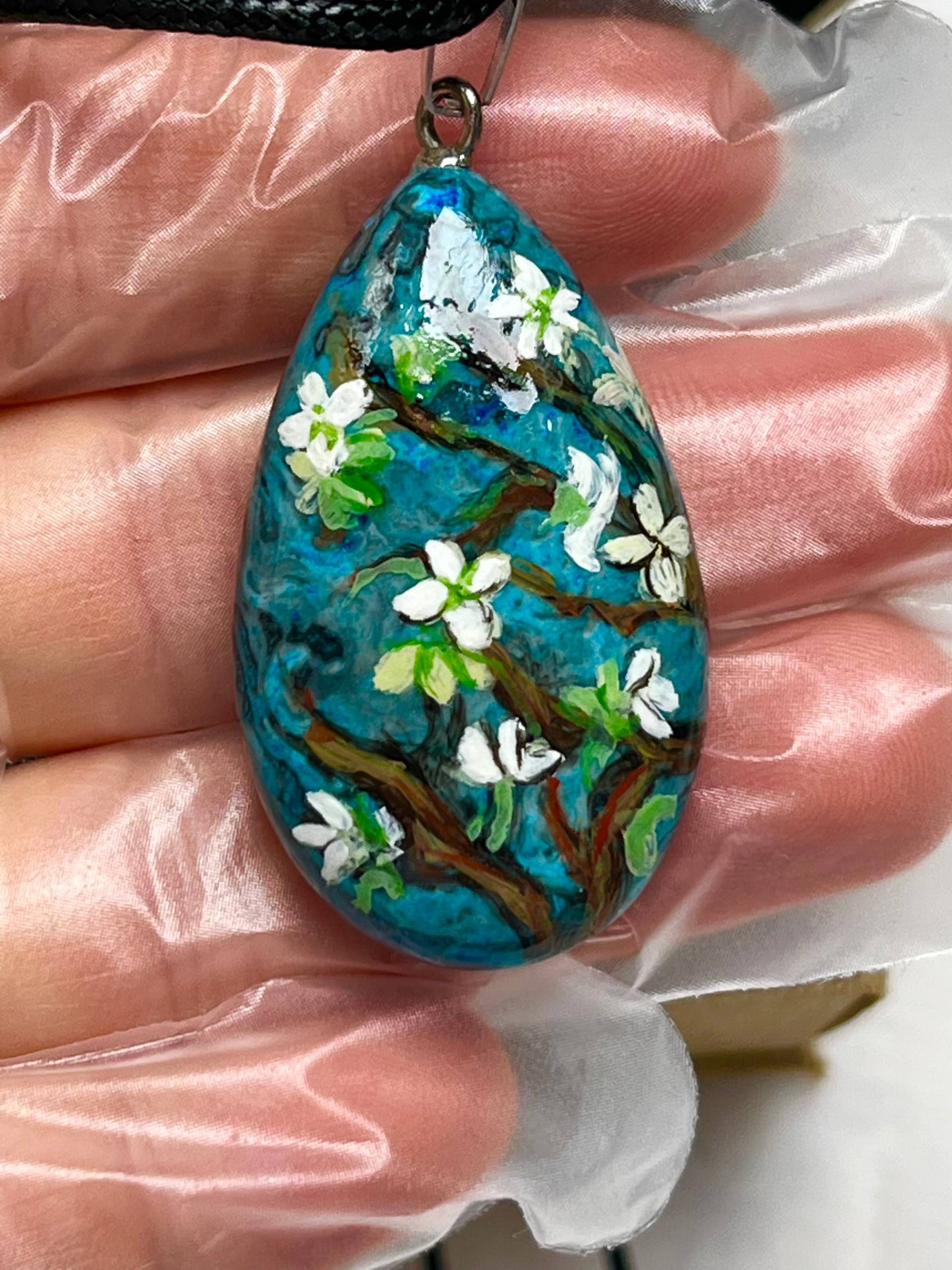 Einzigartig Handbemalte Van Gogh Mandelblüte /stein Aus Achat/ Geschenken Verpackungen Einzigartig Handbemalte Van Gogh Mandelblüte /stein Aus Achat/ Geschenken Verpackungen von ArtBySophiewang