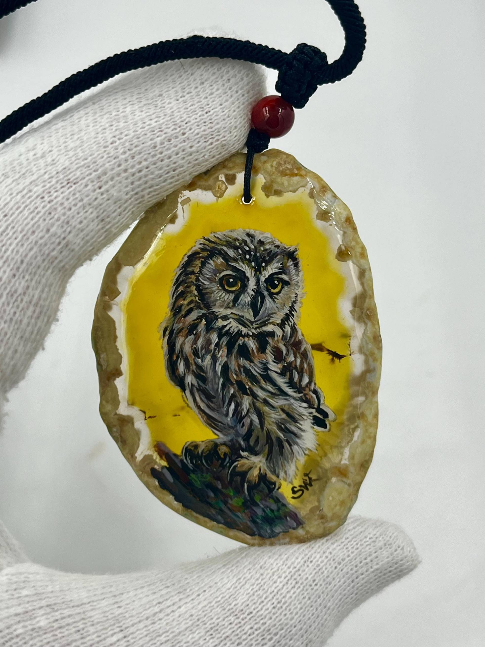 Einzigartige Anhänger /Der Eule/Achat/Hand Bemalt Einzigartige Anhänger /Der Eule/Achat/Hand Bemalt von ArtBySophiewang