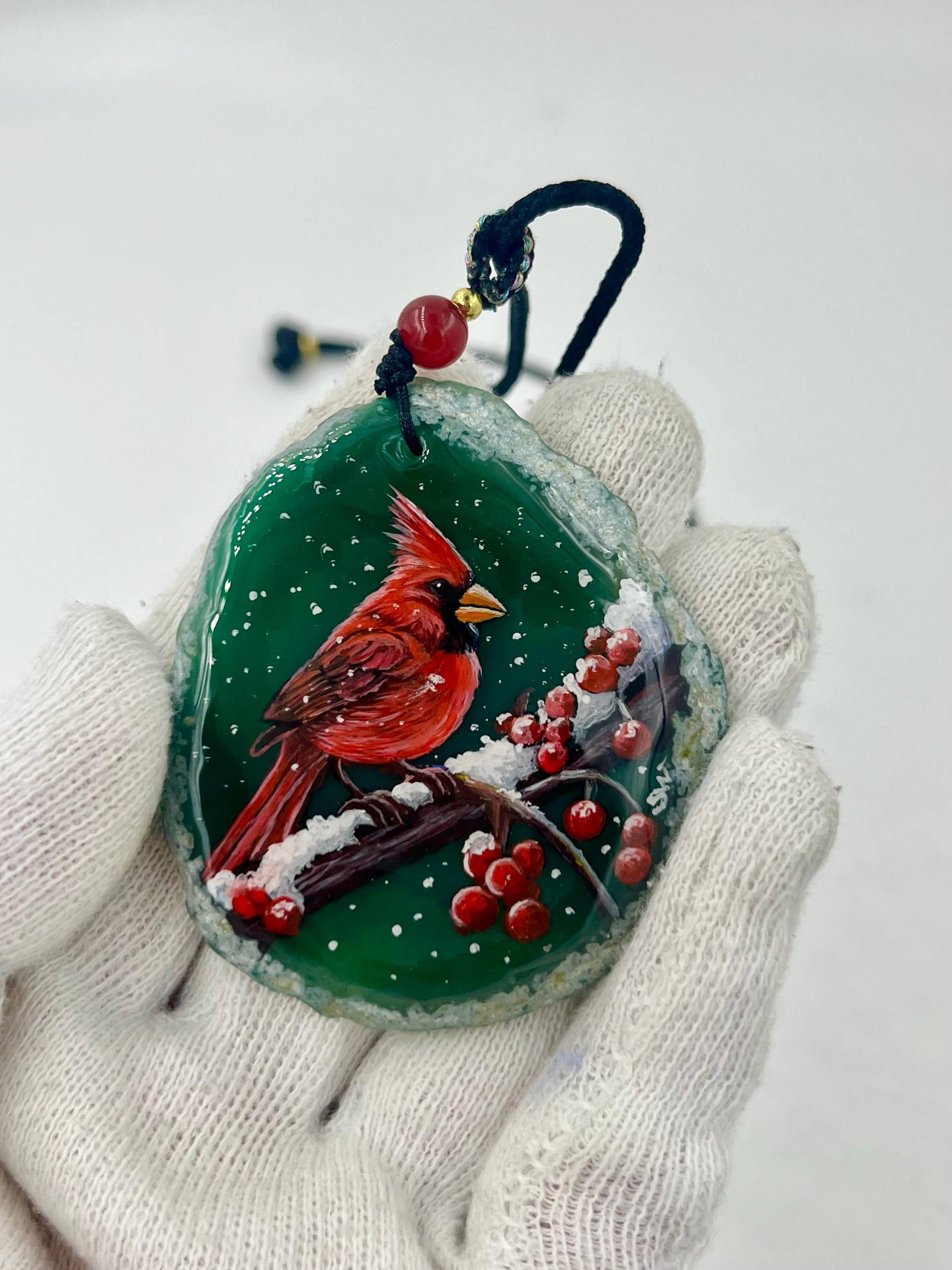 Einzigartige Anhänger /Der Vogel/Achat/Hand Bemalt Einzigartige Anhänger /Der Vogel/Achat/Hand Bemalt von ArtBySophiewang