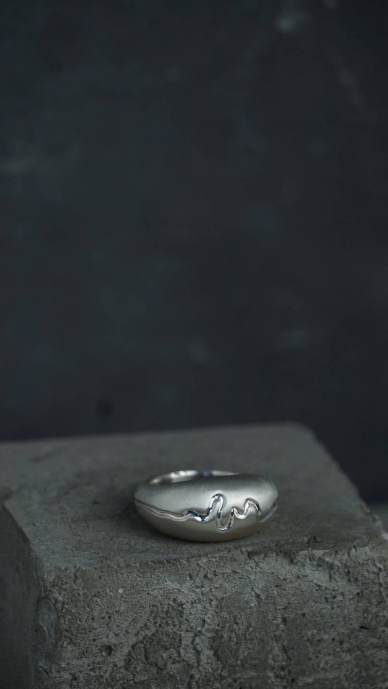 Handgemachter 925 Silber Ring, Einzigartiges Design, Unisex Geschenk Für Frau, Schmuck, Fluss Mythologie Natur Ring von ArtCreationJewelry