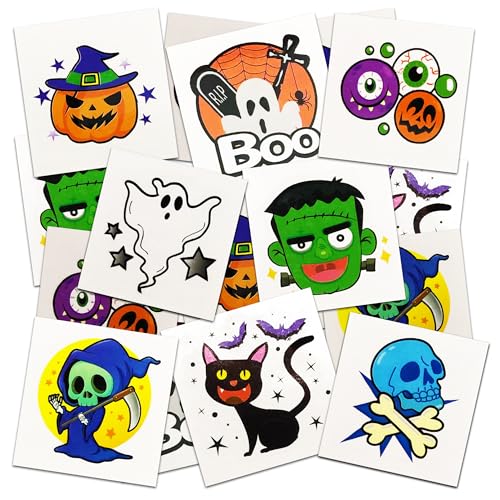 ArtCreativity Individuelle Halloween-Tattoos für Kinder – 160 Stück ungiftige Tattoos für Jungen und Mädchen, perfekt für Halloween-Partygeschenke, Leckereien, von ArtCreativity