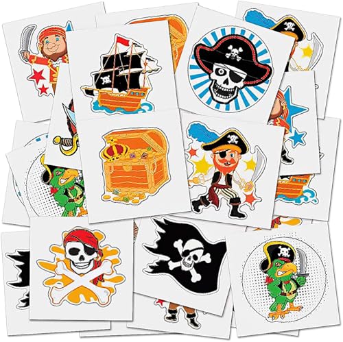 ArtCreativity Temporäre Piratentattoos für Kinder – Großpackung mit 365,8 Stück in verschiedenen Designs, ungiftige 5,1 cm große Tats, Geburtstagsparty-Gefälligkeiten, Goodie Bag Fillers, Non-Candy Halloween Treats von ArtCreativity