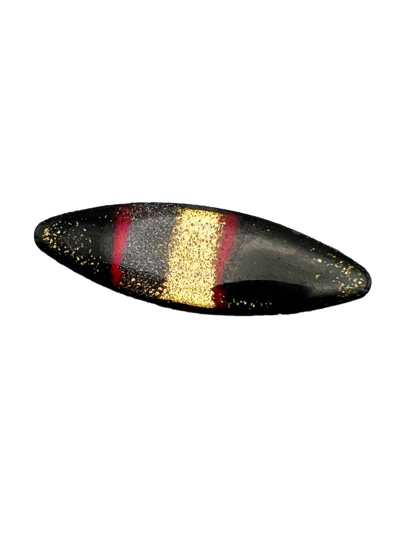 Vintage Kupfer Emaille Krawattenklammer Goldrot Und Schwarz Bar von ArtDecoDame