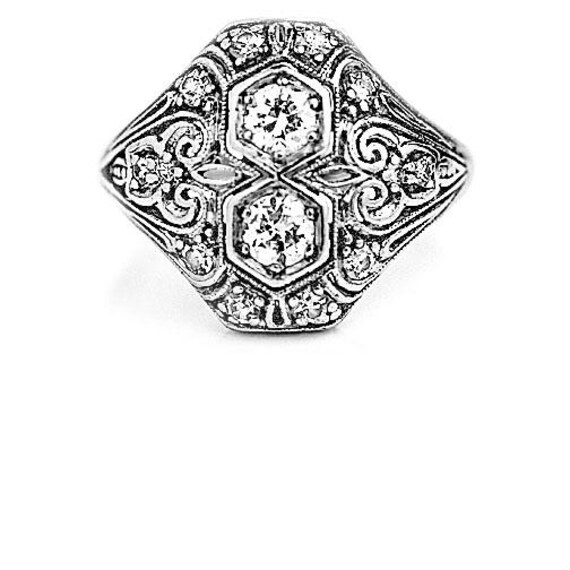 Art Deco .45 Ctw Old European Cut Oscar Heyman Toi Et Moi Verlobungsring von ArtDecoDiamonds