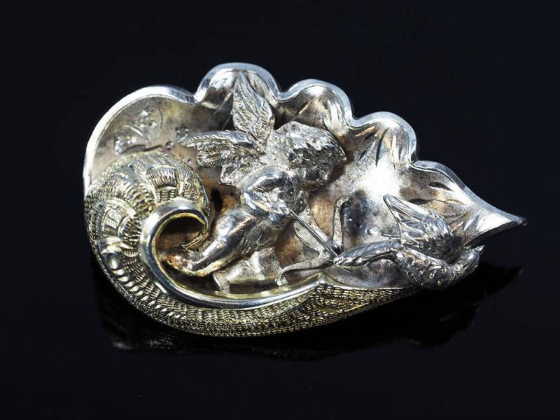 Antik Silber Engel Brosche-19.jahrhundert von ArtDecoGalaxy