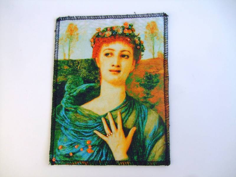 Fertiger Perlenbestickter Aufnäher Botticelli No.fa 8/1 von ArtDesignBySu