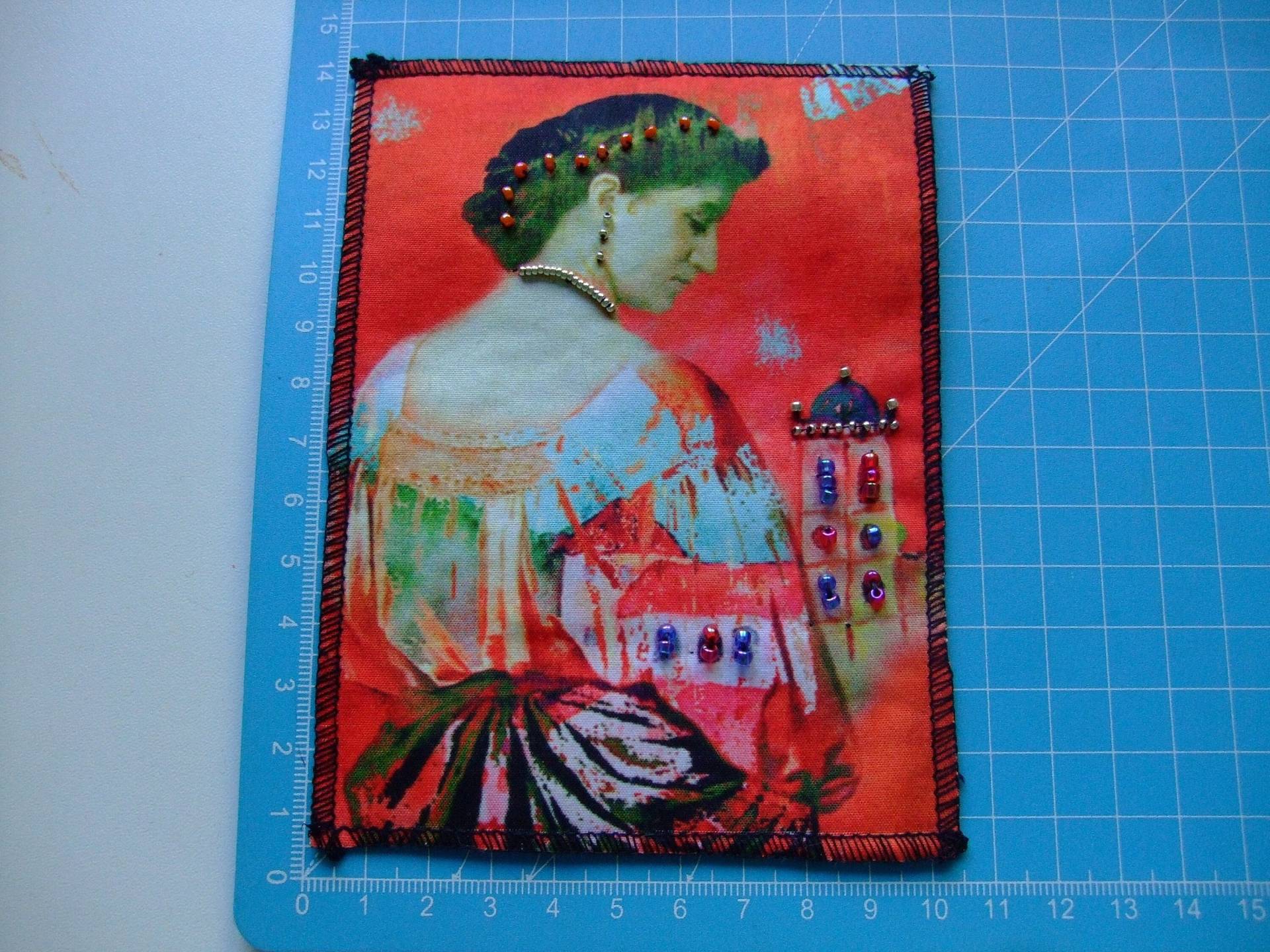 Perlenbestickter Aufnäher Applikation Jugendstil Frauenmotiv No.fa7/1 von ArtDesignBySu