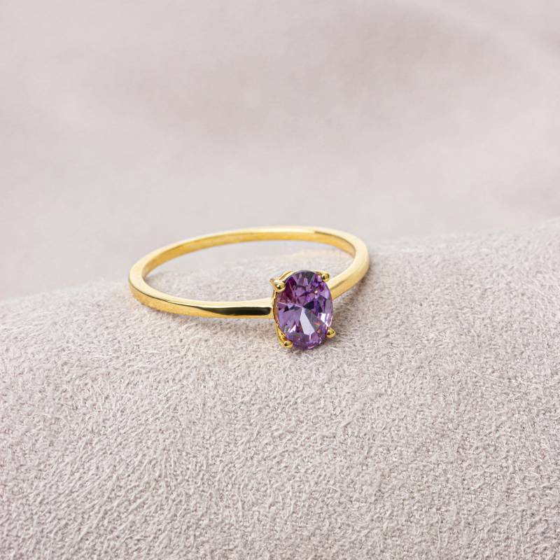 Oval Amethyst Ring, 14K 10K 8K Solid Gold Februar Birthstone Schmuck von ArtDiamonds