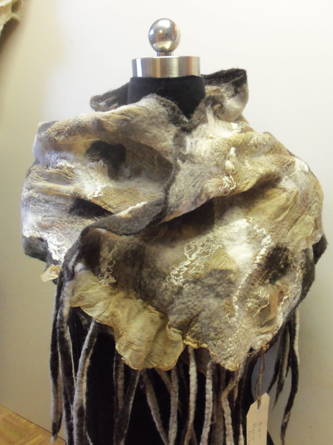 Eleganter Schal, Merino, Seide Chiffon von ArtFibreDesigNZ