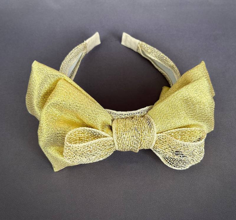 Gold Schleife Stirnband Hart Kinder Mädchen Glitzer Große Geschenk von ArtFlowerSilk