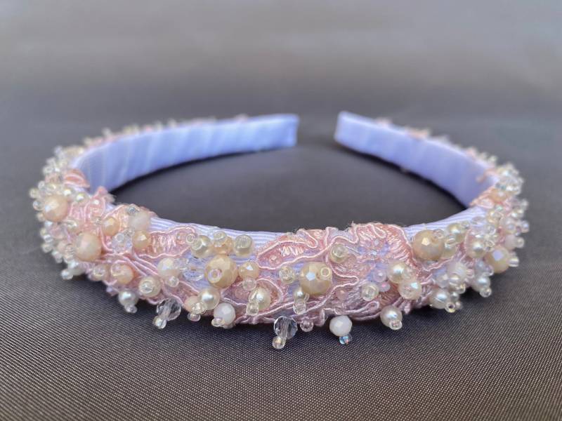 Weiß Rosa Kristall Perlen Stirnband Braut Mädchen Frau Party Hochzeit Tiara Perle Weihnachtsgeschenk von ArtFlowerSilk