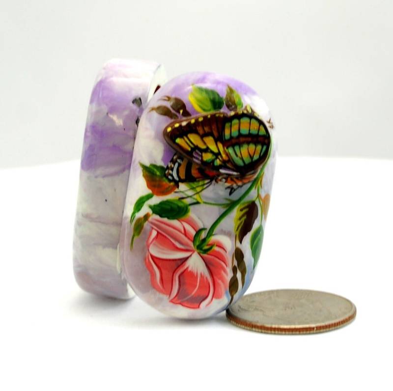 Beliebte Haustiere Lackkästchen/Schmetterling Und Blumen Handbemalt Box Für Geschenk Kunststil Öl Schmuckschatulle Wohndekor 3D-Effekt Perle von ArtGIV