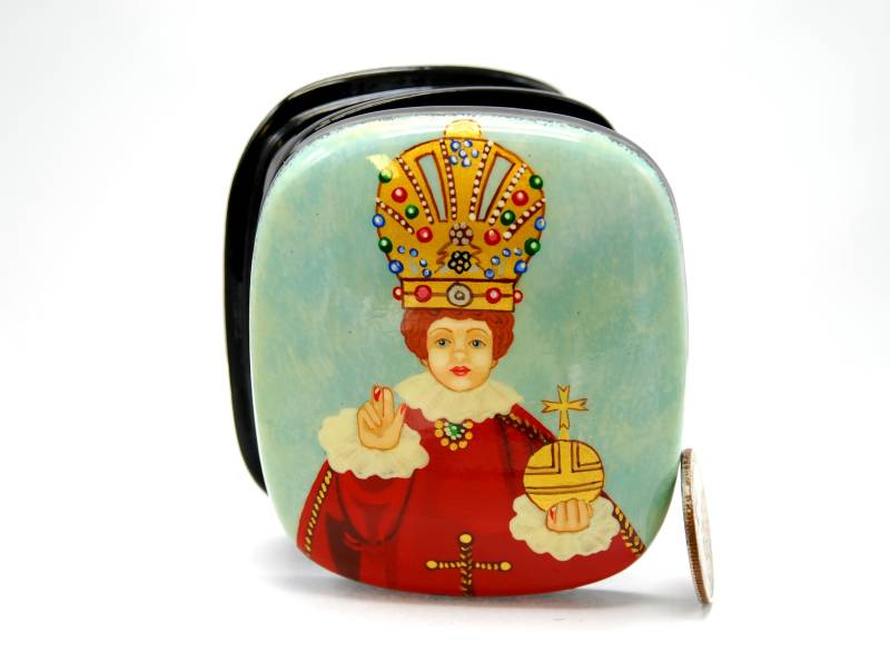 Lack Box/Kopie Des Jesuskindes Yezulatko Miniatur 24K Goldfarbe Hausdekor Handgemalt Ölfarbe Geschenk von ArtGIV