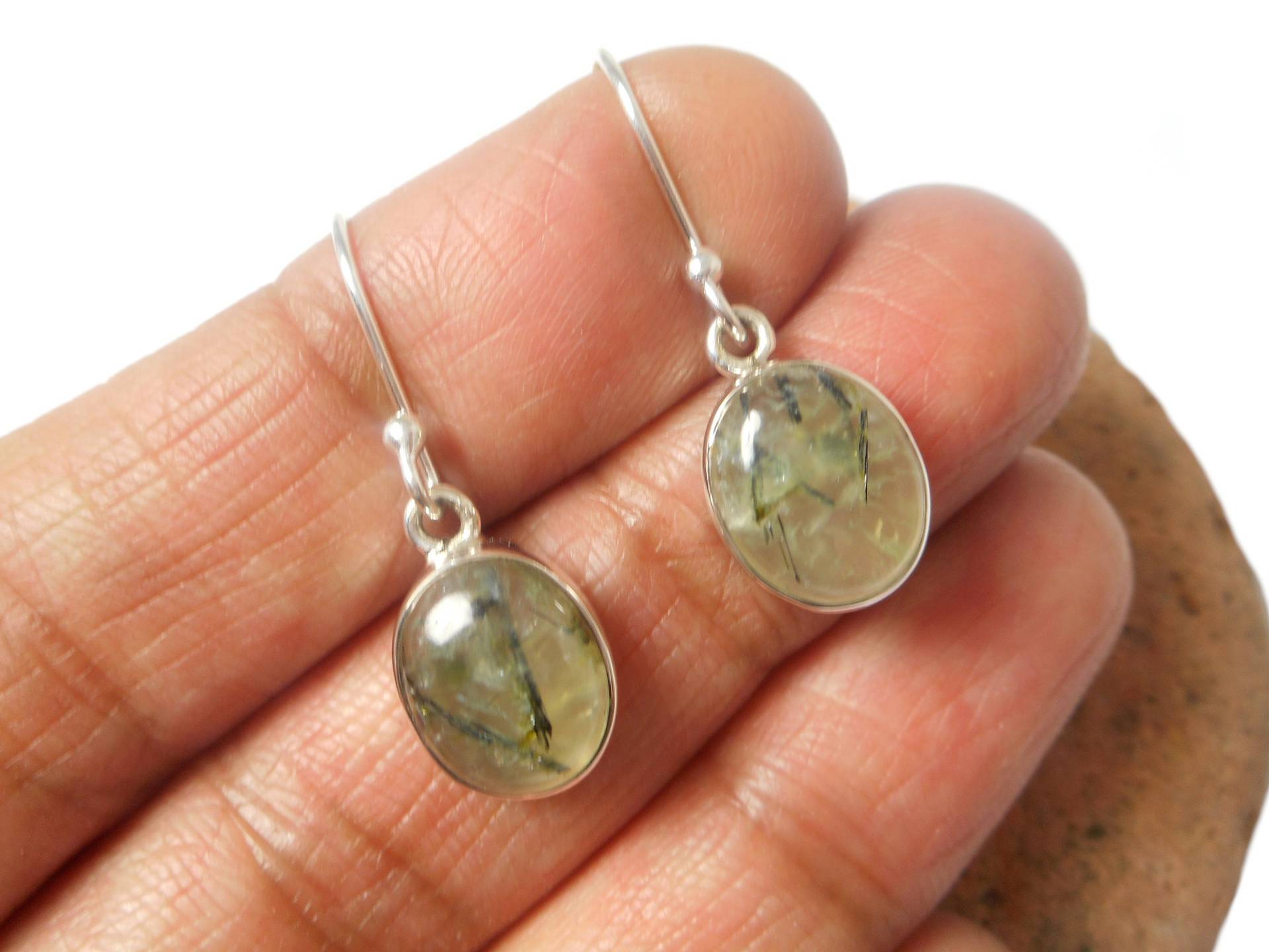 Prehnit Oval Geformte Sterling Silber Edelstein Tropfen Ohrringe 925 Prehnit Oval Geformte Sterling Silber Edelstein Tropfen Ohrringe 925 von ArtGeckoJewellery