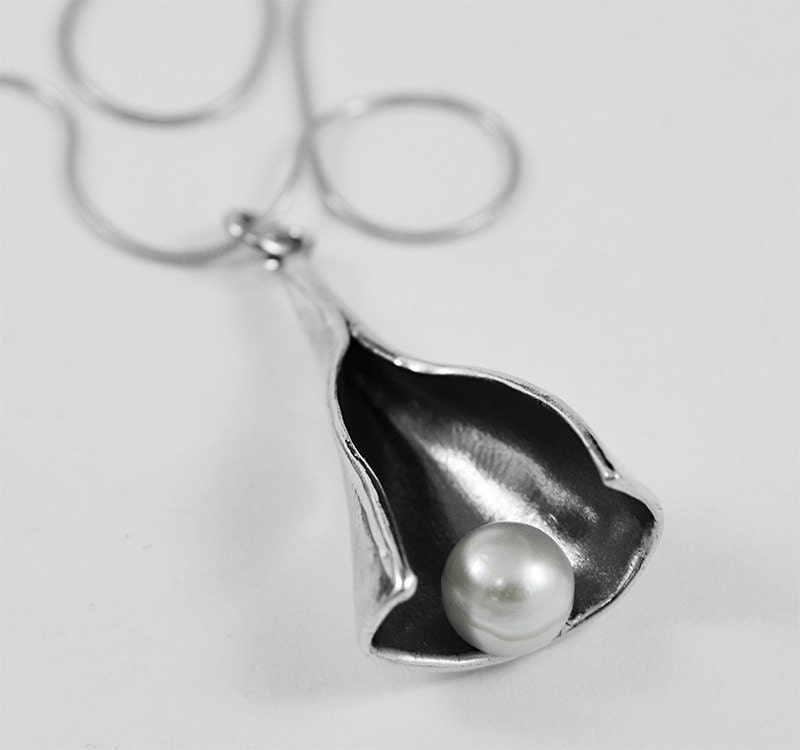 Süßwasser Perlen Sterling Silber Anhänger - Perlenkette Black & White Halskette, Natürliche Perle Handgemachter Schmuck Süßwasser Perlen Sterling Silber Anhänger - Perlenkette Black & White Halskette, Natürliche Perle Handgemachter Schmuck von ArtGema