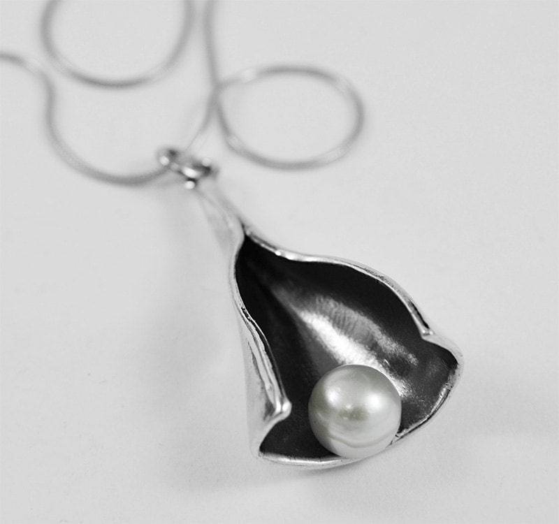 Süßwasser Perlen Sterling Silber Anhänger - Perlenkette Black & White Halskette, Natürliche Perle Handgemachter Schmuck Süßwasser Perlen Sterling Silber Anhänger - Perlenkette Black & White Halskette, Natürliche Perle Handgemachter Schmuck von ArtGema