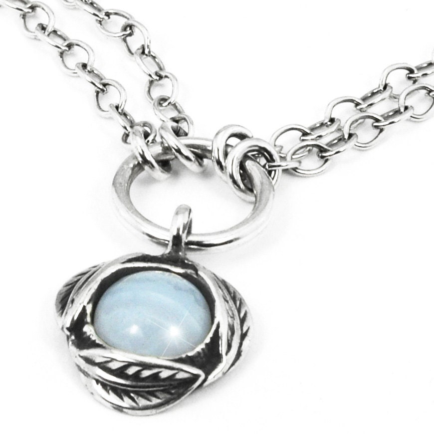 sterling Silber Halskette - Chalcedon Anhänger Blue Lace Achat Handgemachter Schmuck sterling Silber Halskette - Chalcedon Anhänger Blue Lace Achat Handgemachter Schmuck von ArtGema