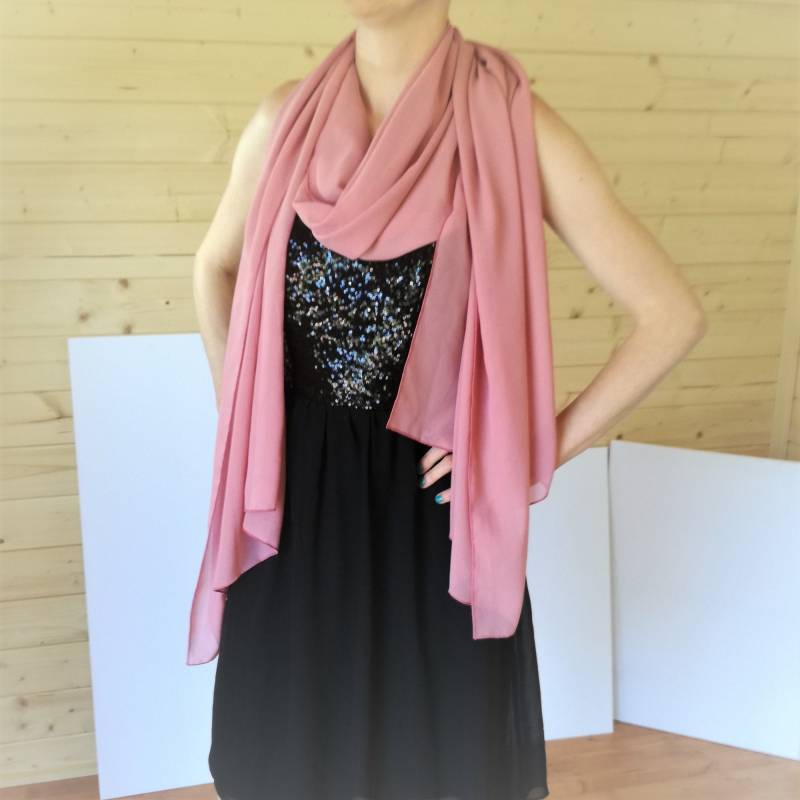 Eleganter Rosa Chiffonschal - Leichter Sommerschal Für Brautjungfern, Hochzeiten Und Strandpartys von ArtHandStudio