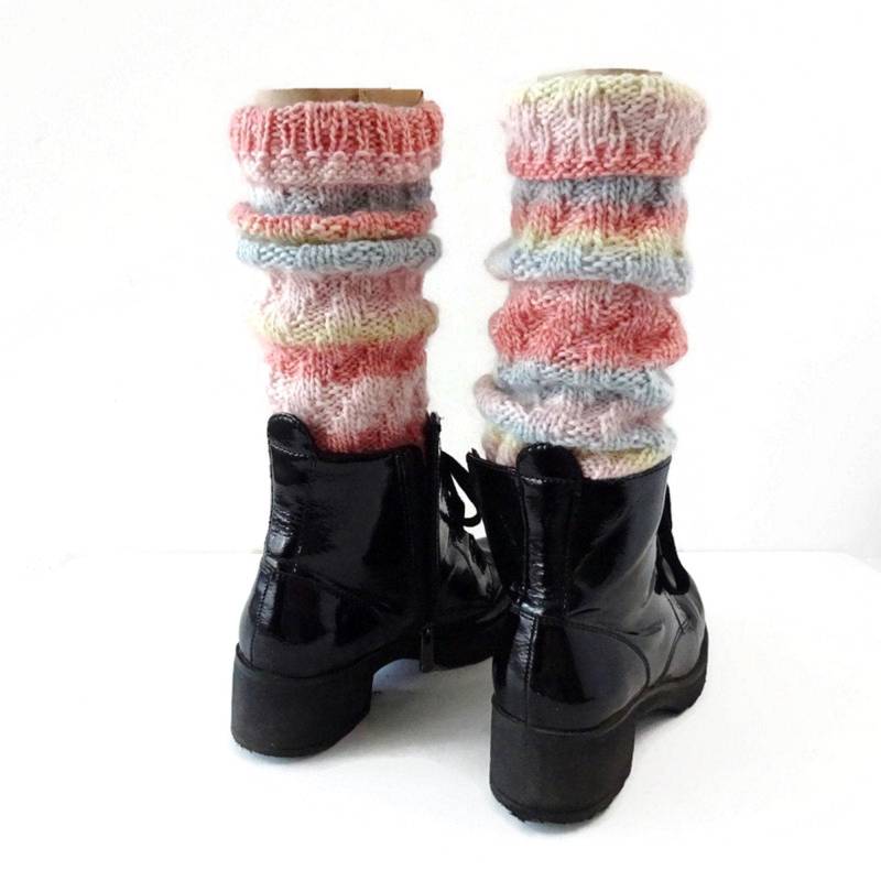 Handgemachte Lange Wollsocken - Bunte, Gestrickte, Fersenlose, Gemütliche Lounge-Socken von ArtHandStudio