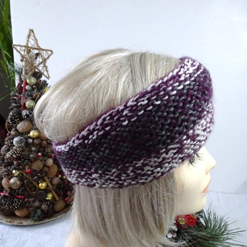 Lila Ombre Strick-Stirnband | Damen-Ohrwärmer Aus Wolle Und Acryl Handgemachtes Winterband von ArtHandStudio
