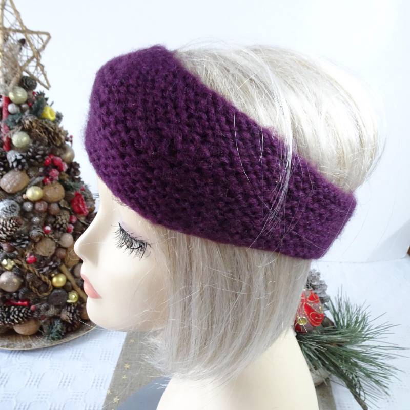 Woller Stirnband, Ohrschmuck, Violett Ohrwärmer von ArtHandStudio