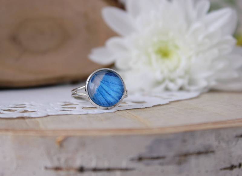 Blass Blau Schmetterling Flügel Ring | Schmuck Verstellbaren Silber Ton Personalisierten Valentinstaggeschenk von ArtHarmony