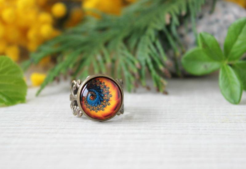 Fraktale Ring | Spiralring Fraktal-Schmuck Fibonacci Spirale von ArtHarmony