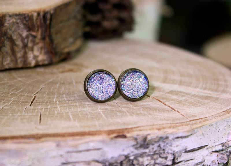 Glitzer Ohrstecker | Funkelnde Silber Regenbogen Glitter Schmuck Glitzer Ohrstecker | Funkelnde Silber Regenbogen Glitter Schmuck von ArtHarmony