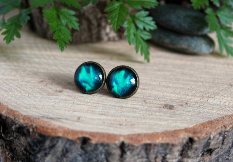 Nordlichter Ohrstecker | Aurora Borealis Ohrringe Schmuck Antike Bronze von ArtHarmony