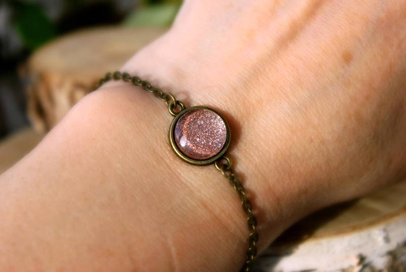 Rose Gold Funkelnden Armband | Glitzer Prickelnde Funkeln-Armband Antik Bronze Charm-Armband Glitzer-Schmuck Rose Gold Funkelnden Armband | Glitzer Prickelnde Funkeln-Armband Antik Bronze Charm-Armband Glitzer-Schmuck von ArtHarmony