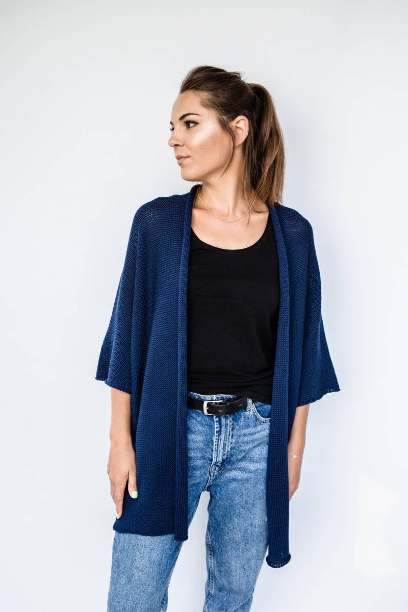 Long Navy Blue Cardigan Long Navy Blue Cardigan von ArtHermina