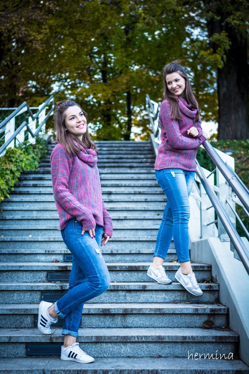 Melange Pullover Mit Einem Schlauchschal Melange Pullover Mit Einem Schlauchschal von ArtHermina