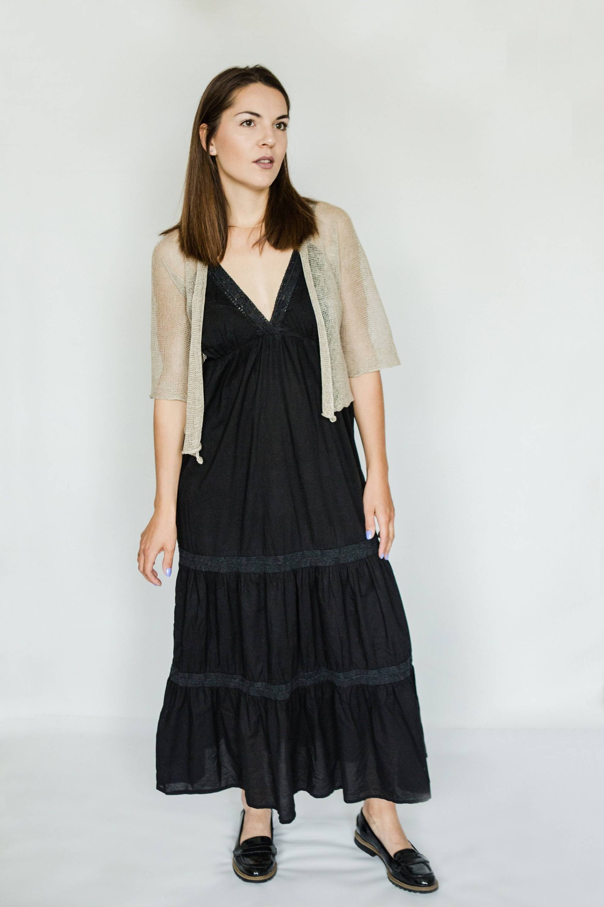 strickjacke Aus Naturleinen, Mit Leinenstoff von ArtHermina