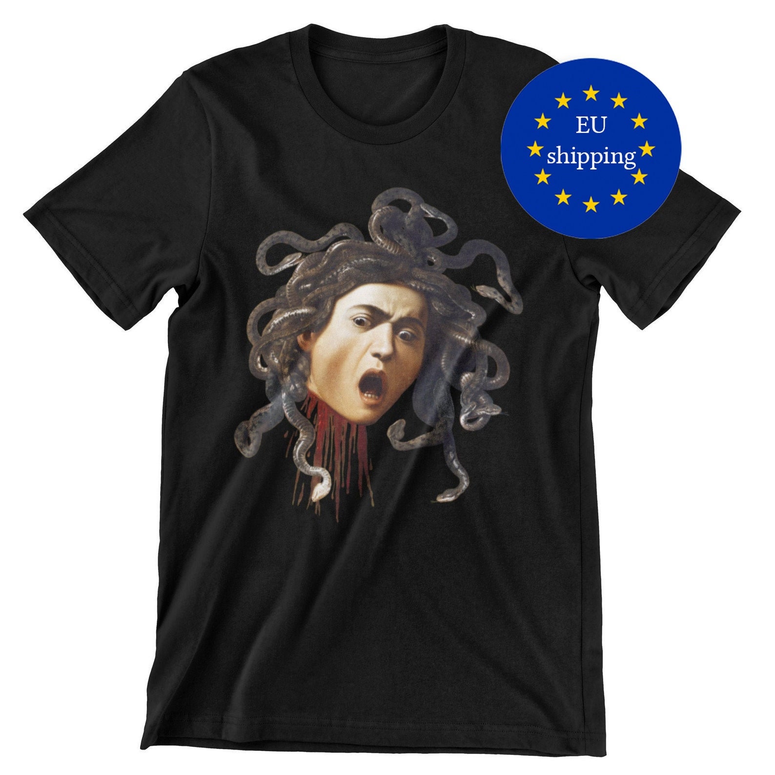 Caravaggio Medusa T-Shirt, Art History Shirt Eu Versand von ArtHistoryClub2