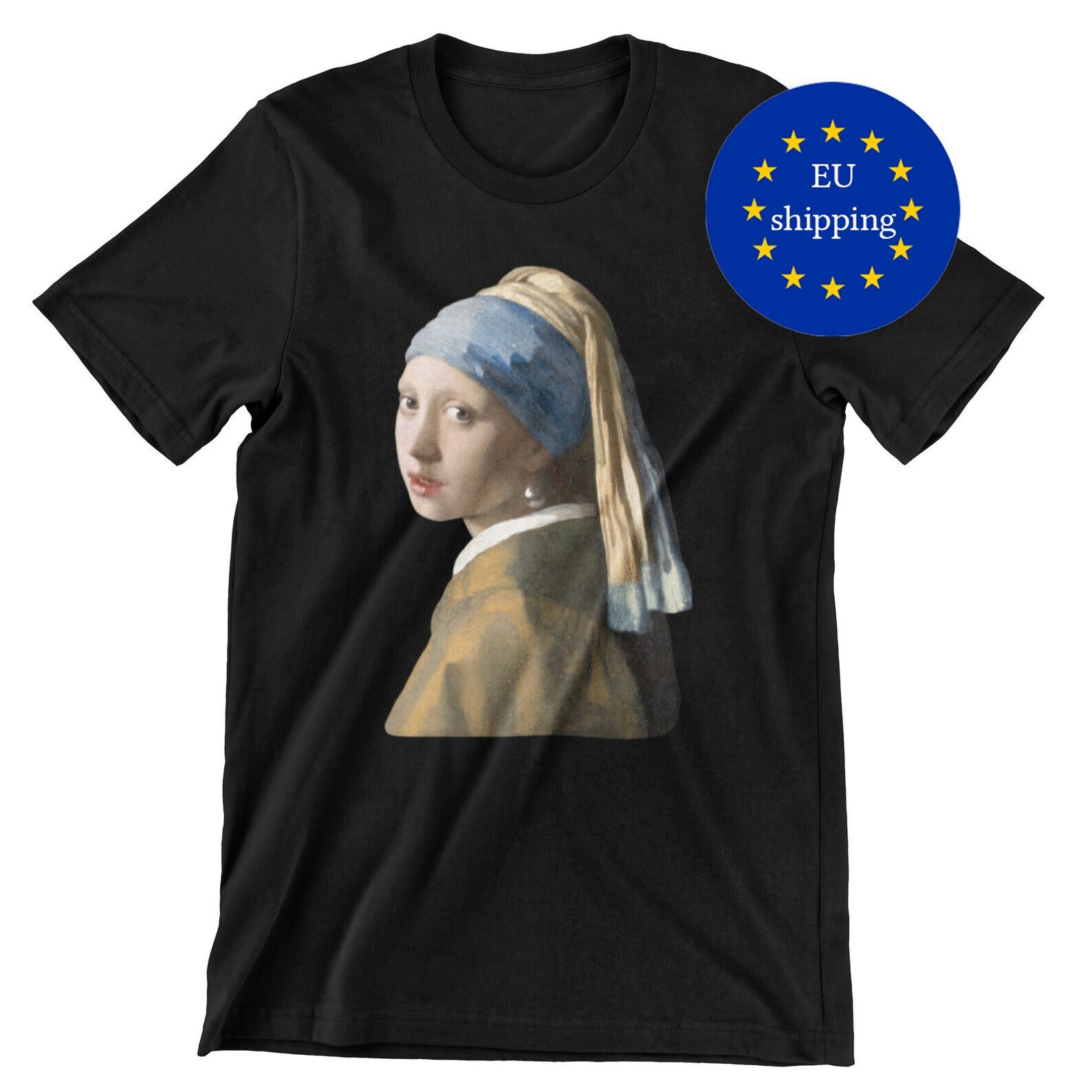 Girl With A Pearl Ohrring T-Shirt, Art History Shirt Eu Versand von ArtHistoryClub2