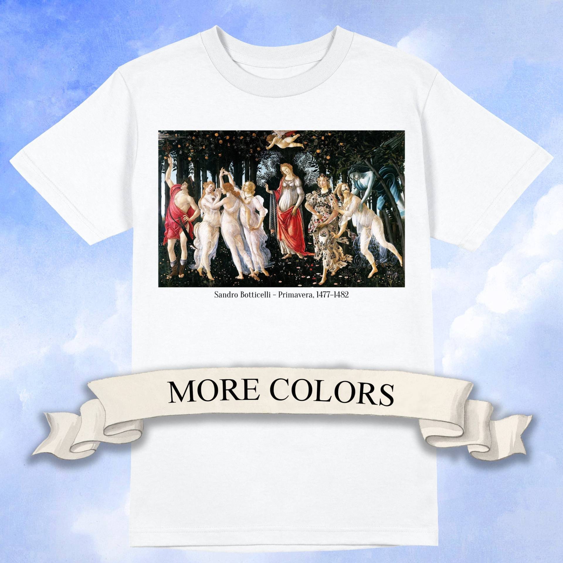 Sandro Botticelli - Primavera Kurzärmeliges Unisex T-Shirt von ArtHistoryClub2