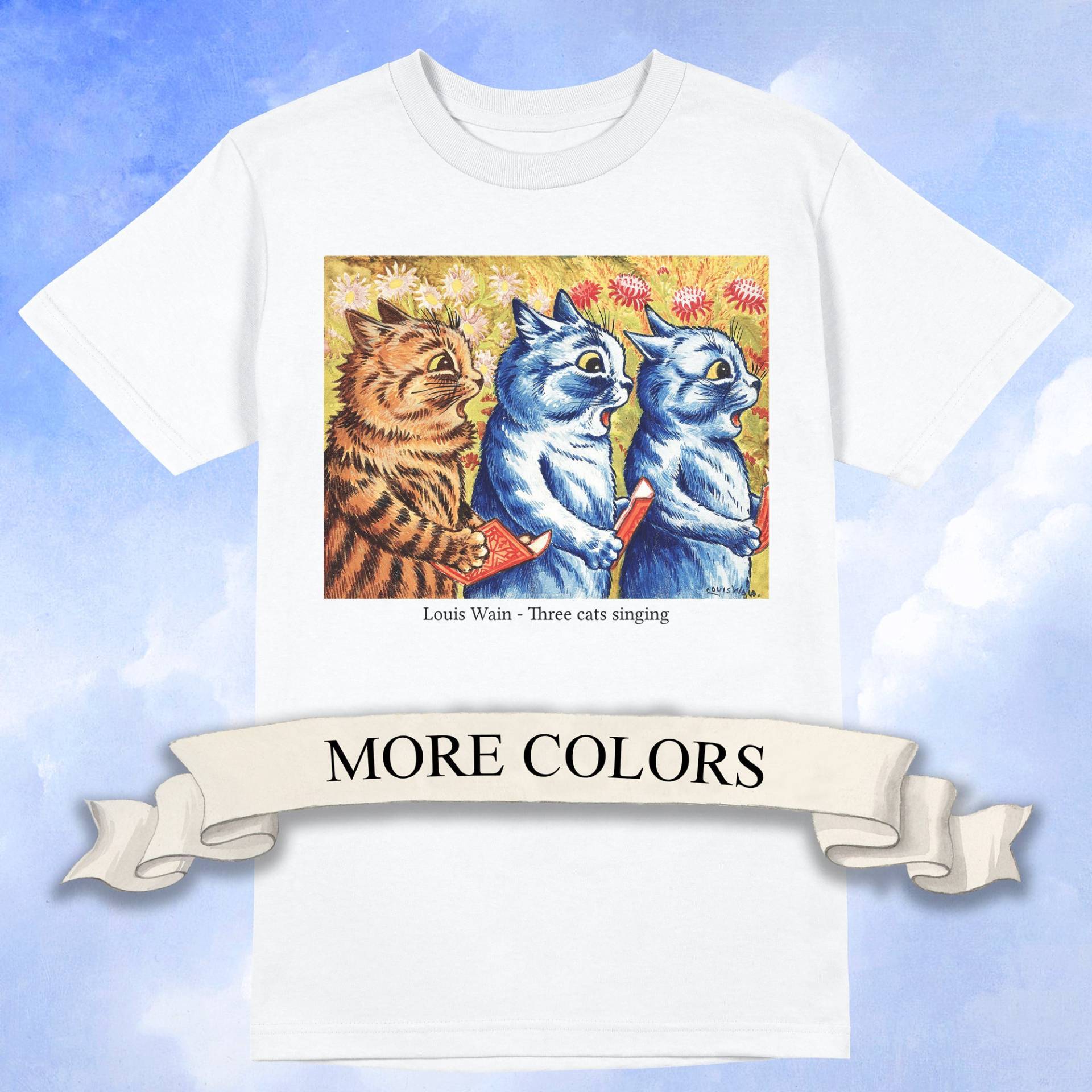 Unisex Louis Wain - Drei Katzen Singendes T-Shirt, Art History Shirt von ArtHistoryClub2