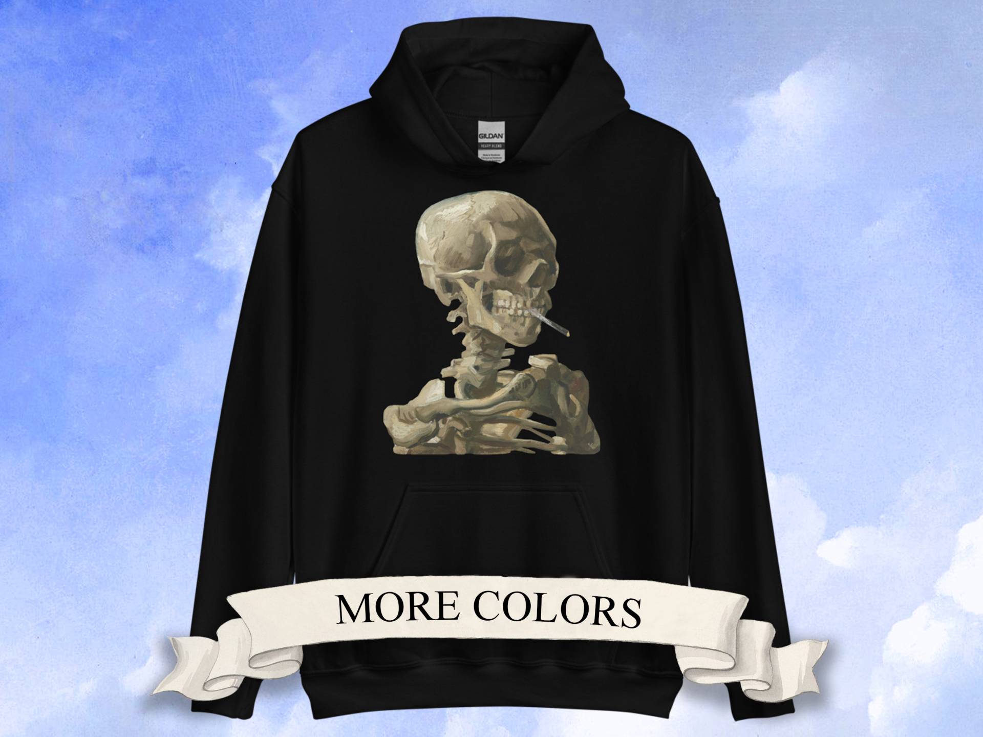 Van Gogh Totenkopf Eines Skeletts Mit Brennender Zigarette Hoodie von ArtHistoryClub2