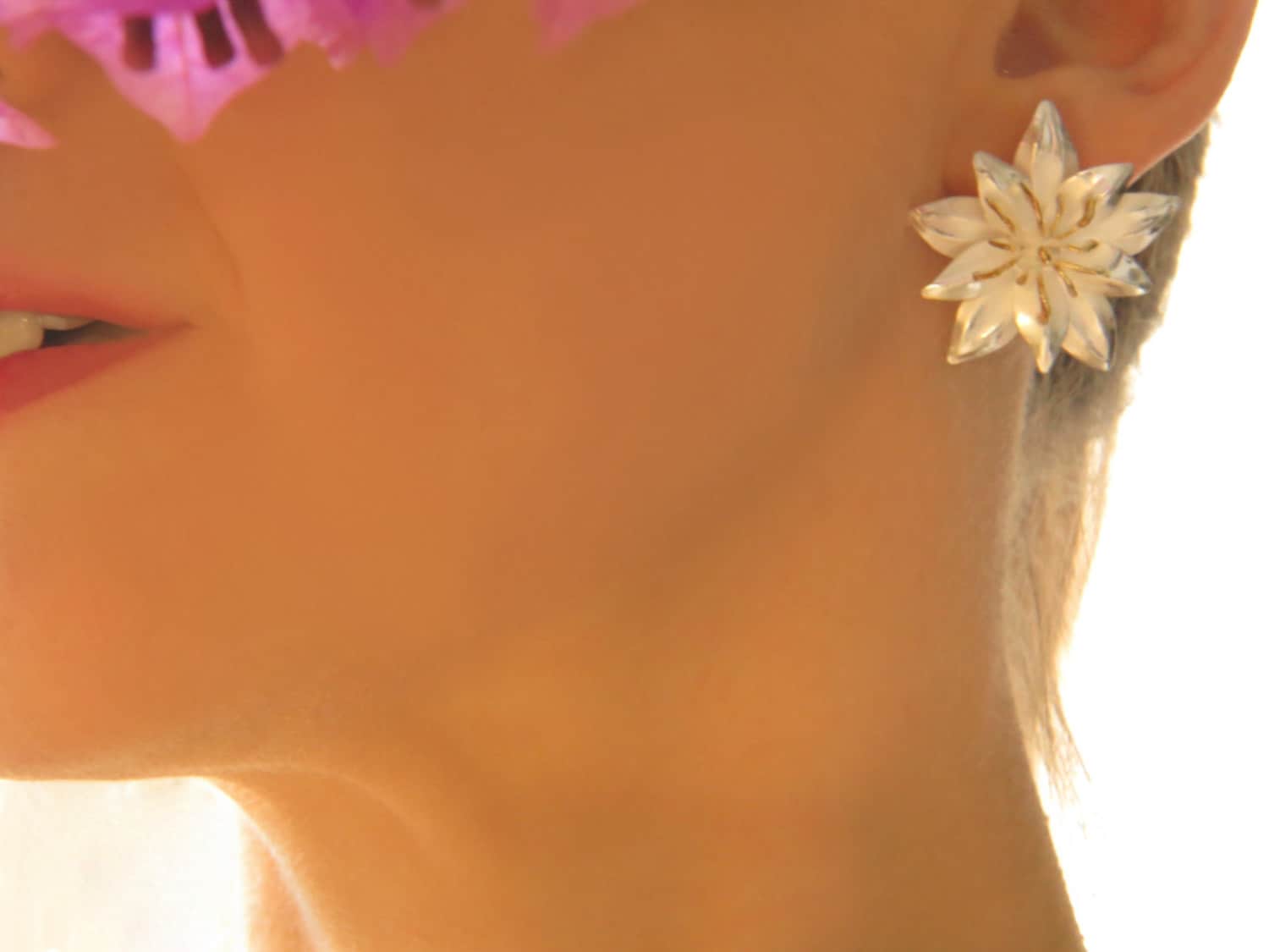 Lilienohrringe - Blumenohrringe Brautohrringe Silberschmuck Ohrstecker von ArtJewelryPark