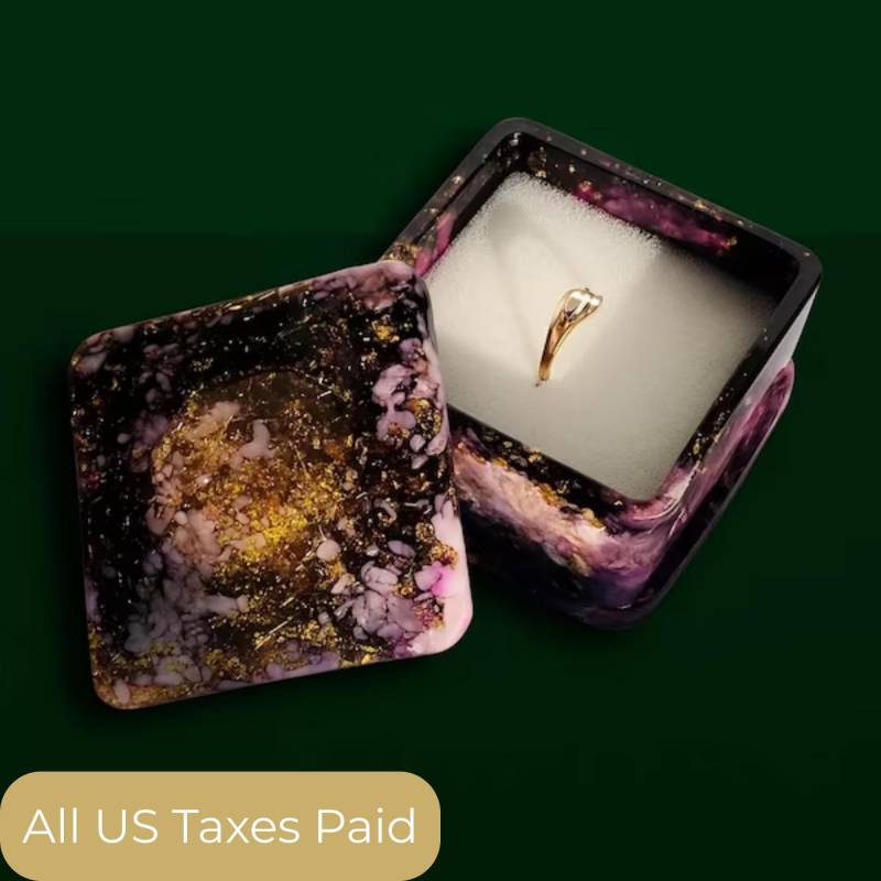 Jewerly Box Resin Epoxy Proposal Ring Wedding Jewelry Holder Unique Handmade Engagement Trinket von ArtKrassiva