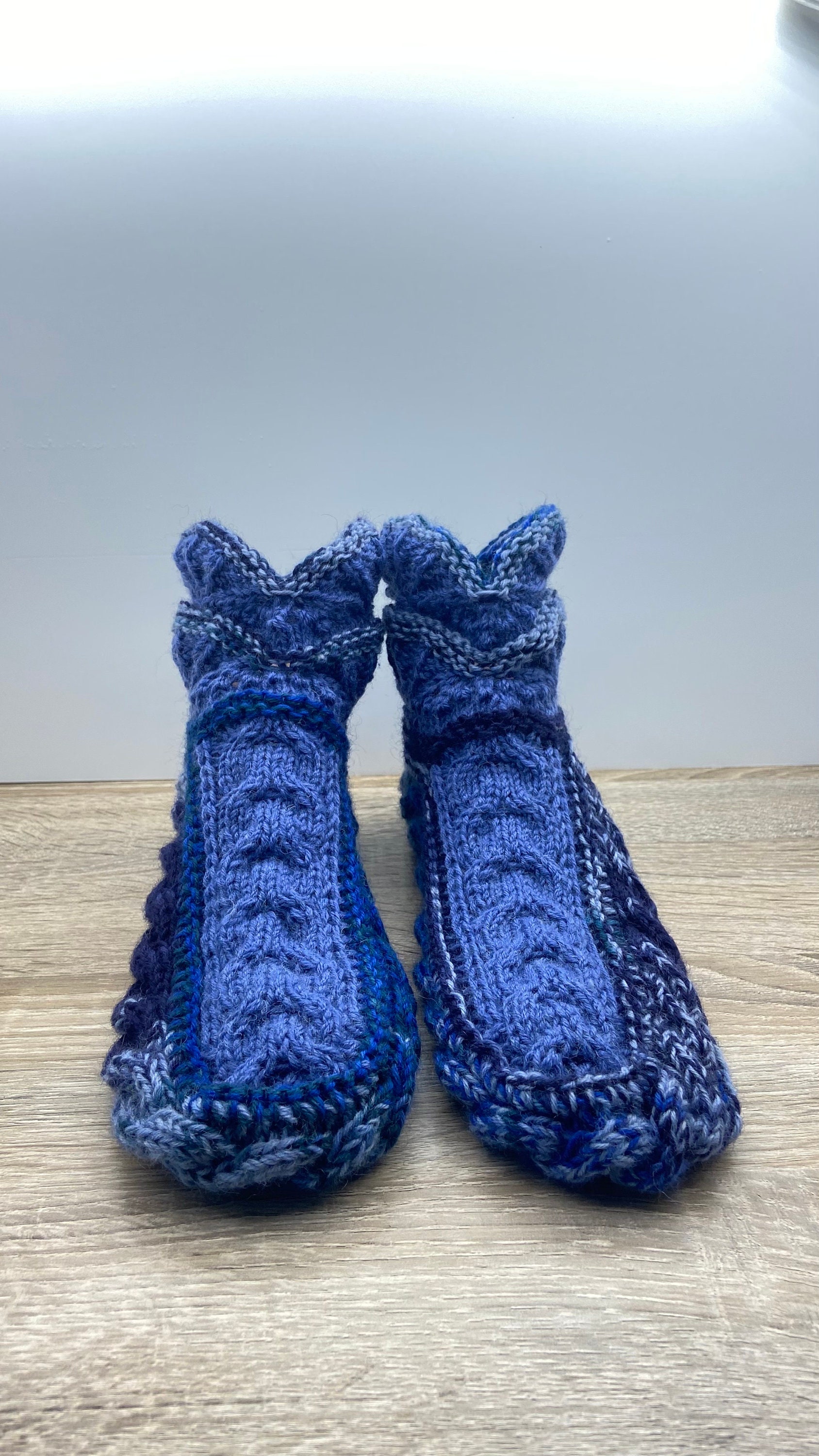 Socken Gestrickt Handgestrickt Puschen Hausschuhe Handarbeit Größe 44 45 46 Geschenk von ArtLoveSchreiber