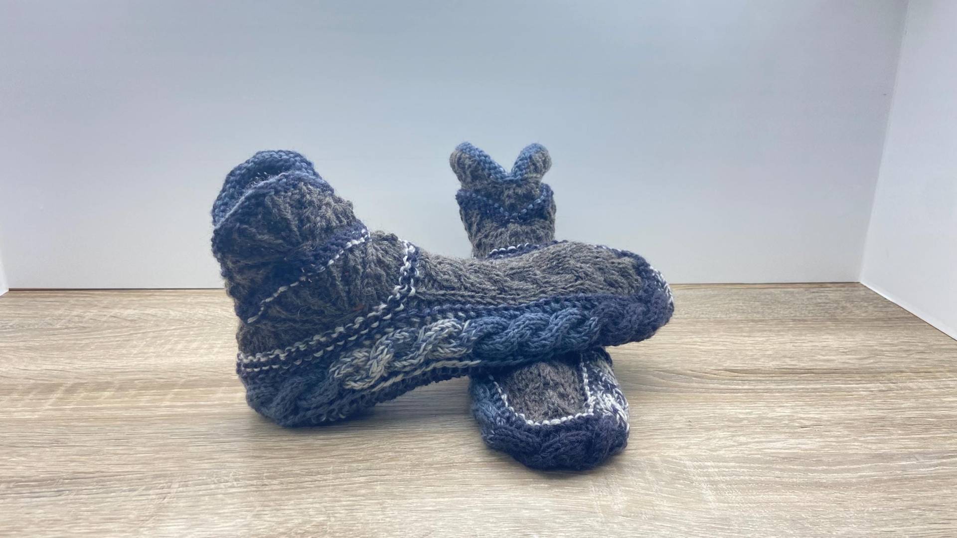 Socken Gestrickt Handgestrickt Puschen Hausschuhe Handarbeit Größe 44 45 46 Geschenk von ArtLoveSchreiber