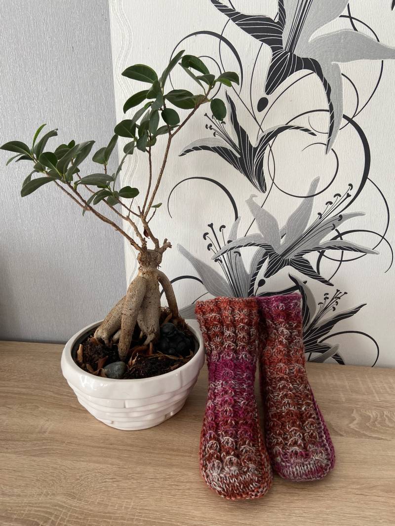 Socken Gestrickt Handgestrickt Stricksocken Größe 36-38 Hausschuhe Puschen Geschenk von ArtLoveSchreiber