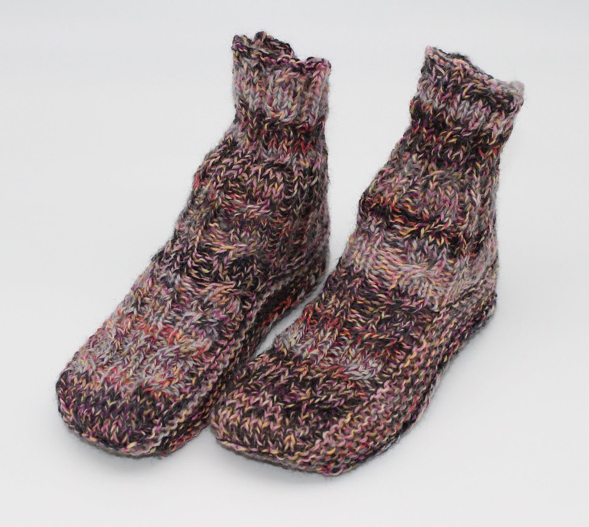 Socken Gestrickt Stricksocken Hausschuhe Puschen Größe 35-37 Handgestrickt von ArtLoveSchreiber