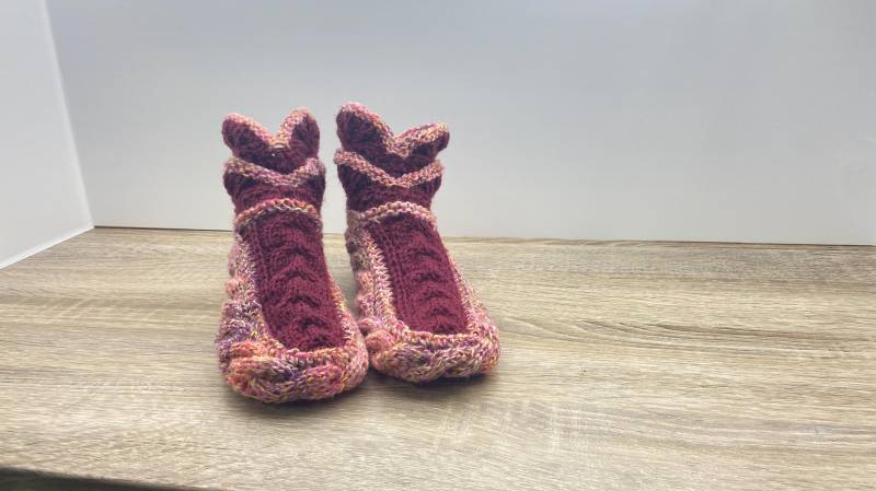 Socken Handgestrickt Puschen Hausschuhe Größe 38-40 Stricksocken Wollsocken von ArtLoveSchreiber