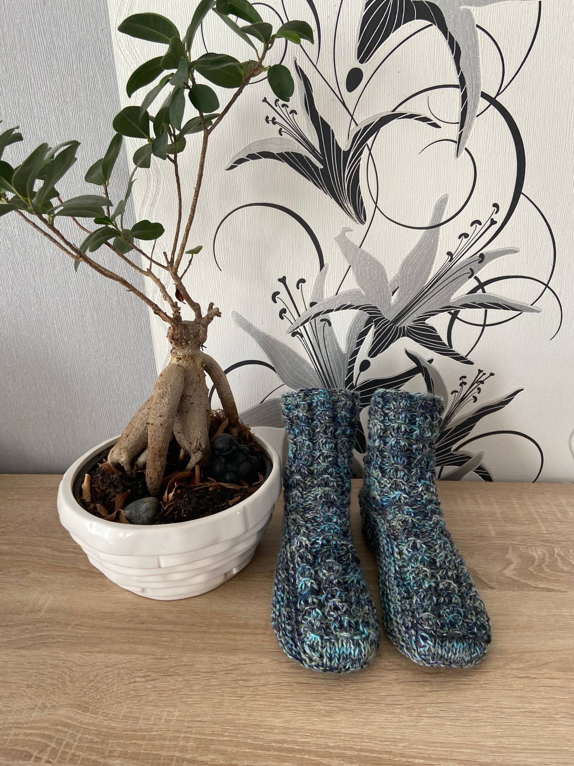 Socken Handgestrickt Stricksocken Größe 36-38Puschen Hausschuhe Geschenk von ArtLoveSchreiber